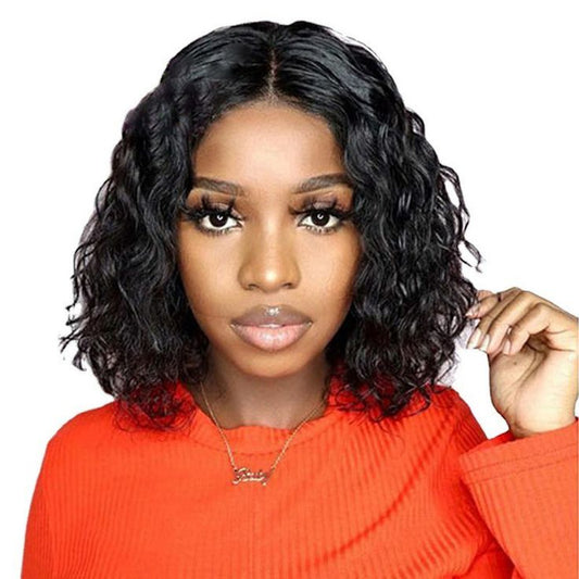 Brazilian Deep Wave Curly Bob 10" - 4x4 Glueless Lace Closure